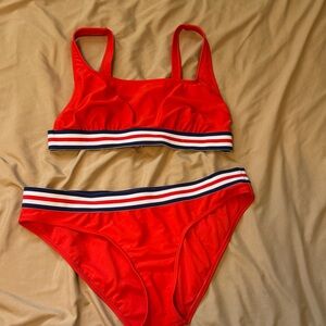 Target Red Bikini with Striped Band